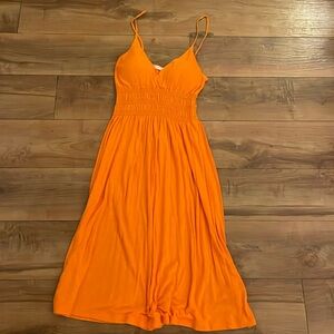 Orange spaghetti strap sun dress